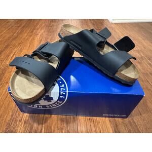 New Birkenstock Arizona BS Black Birko-Flor Sandals Women EU 38 US 7 Narrow Fit